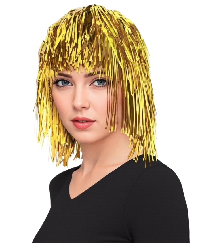 Metalicky zlatá dámska parochňa