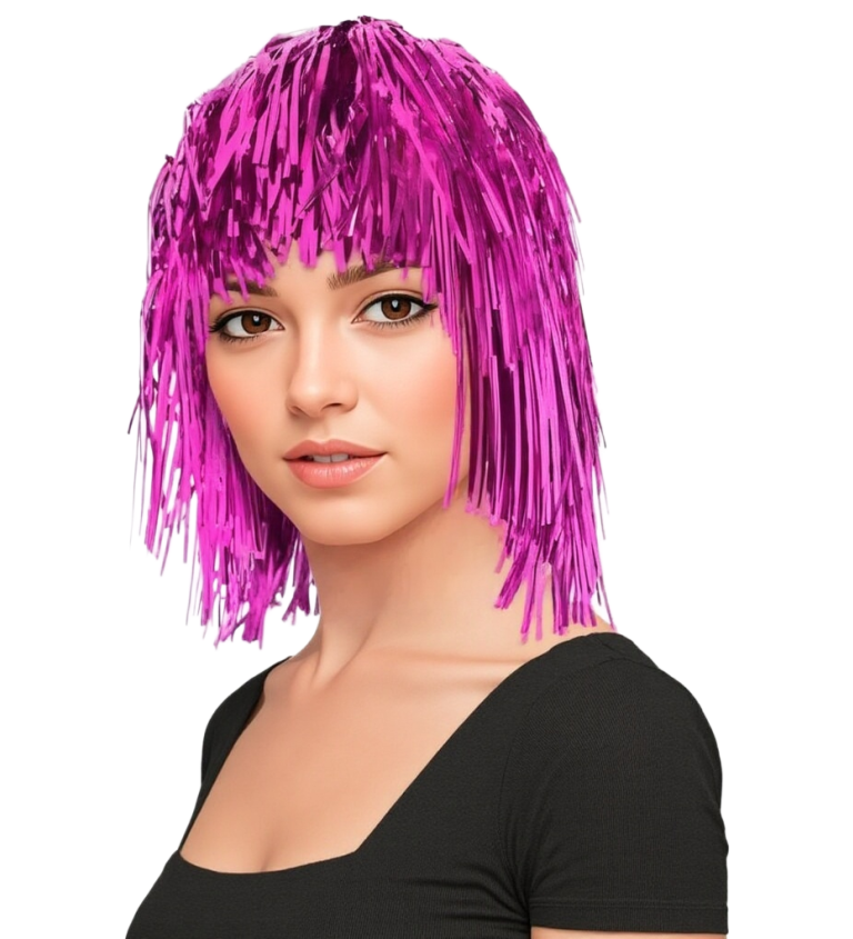 Metalicky ružová dámska parochňa