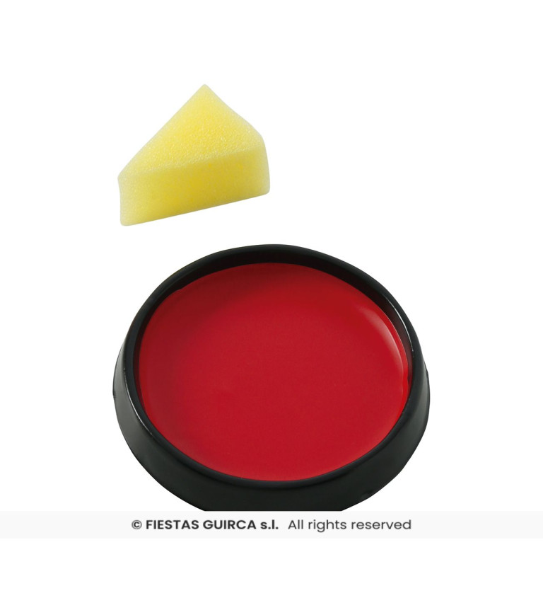 Červený make-up s hubkou