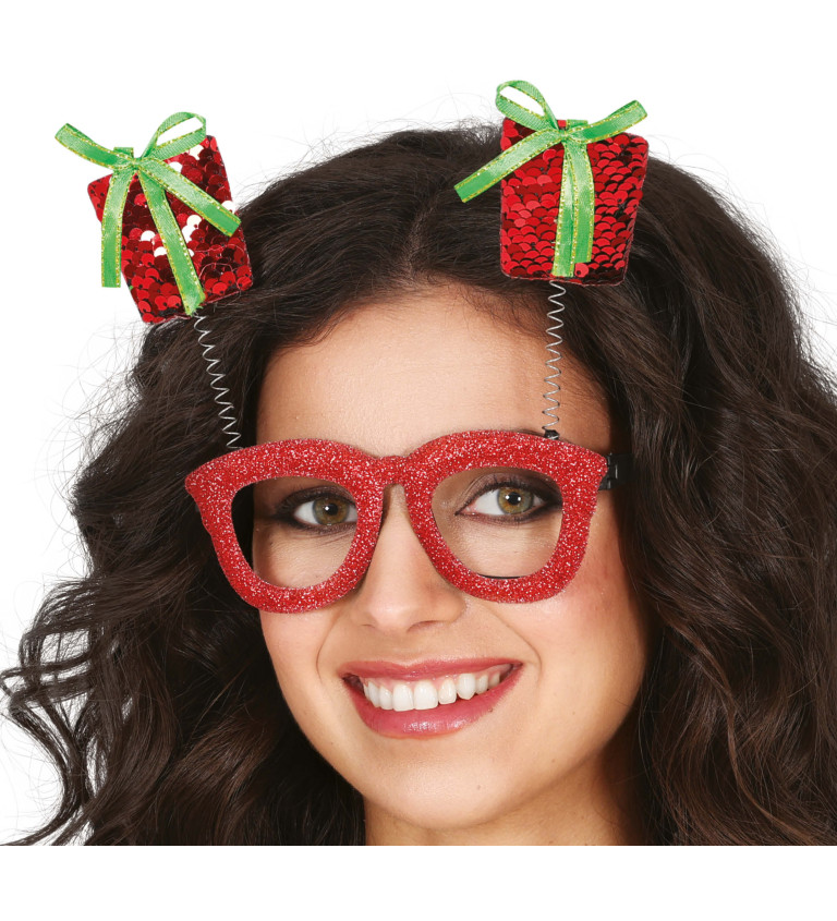 Okuliare s motívom vianočných darčekov