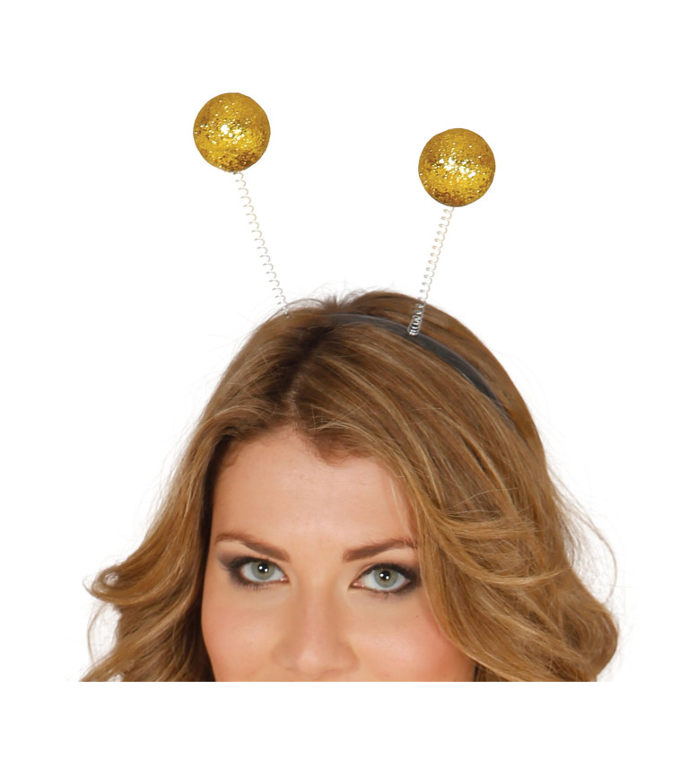 Party čelenka so zlatými guličkami