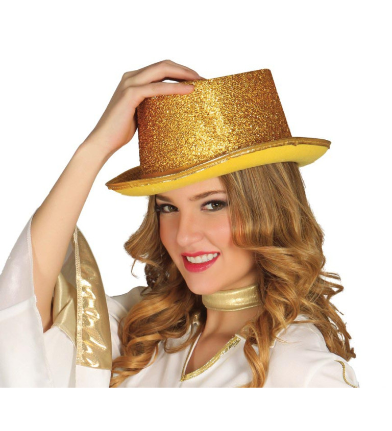 Štýlový zlatý cylinder na párty