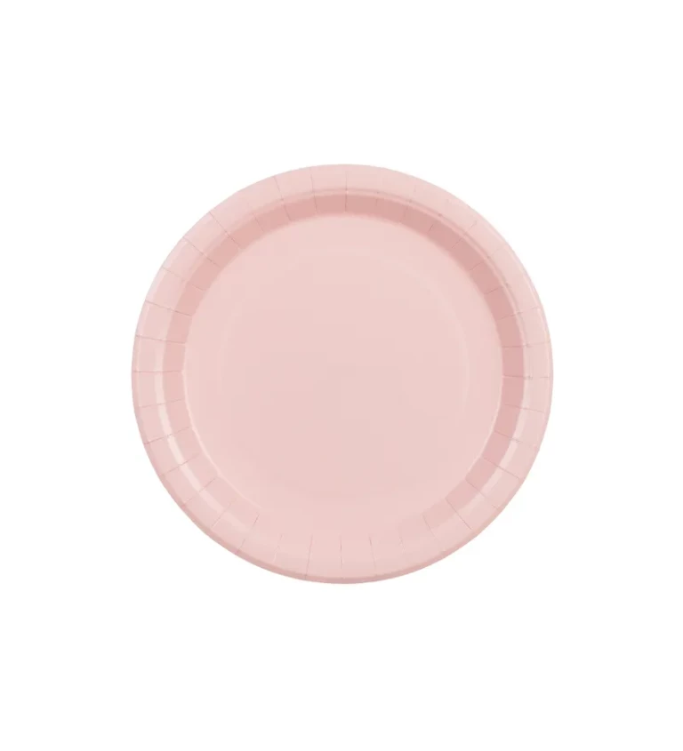 Svetloružové tanieriky - 6 ks