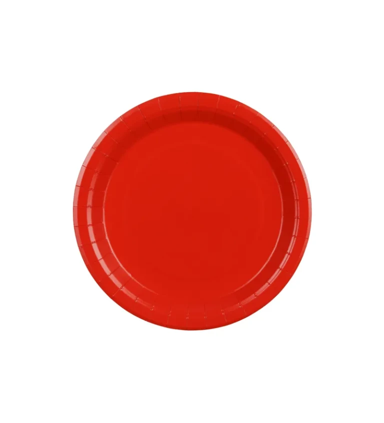 Červené tanieriky - 6 ks