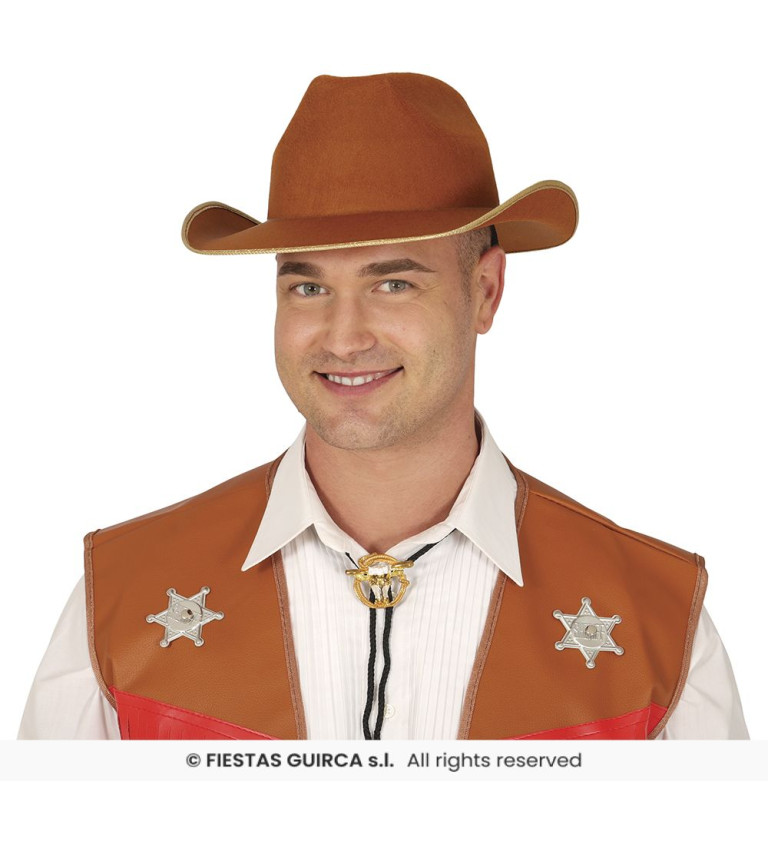 Klobúk kovboj - hnedý