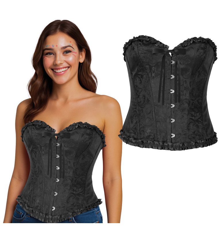 Korzet čierny s čipkou