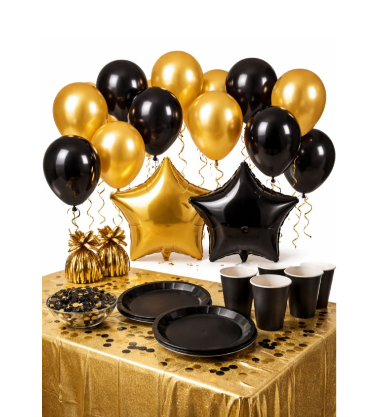 Párty set VIP - čierno-zlatý