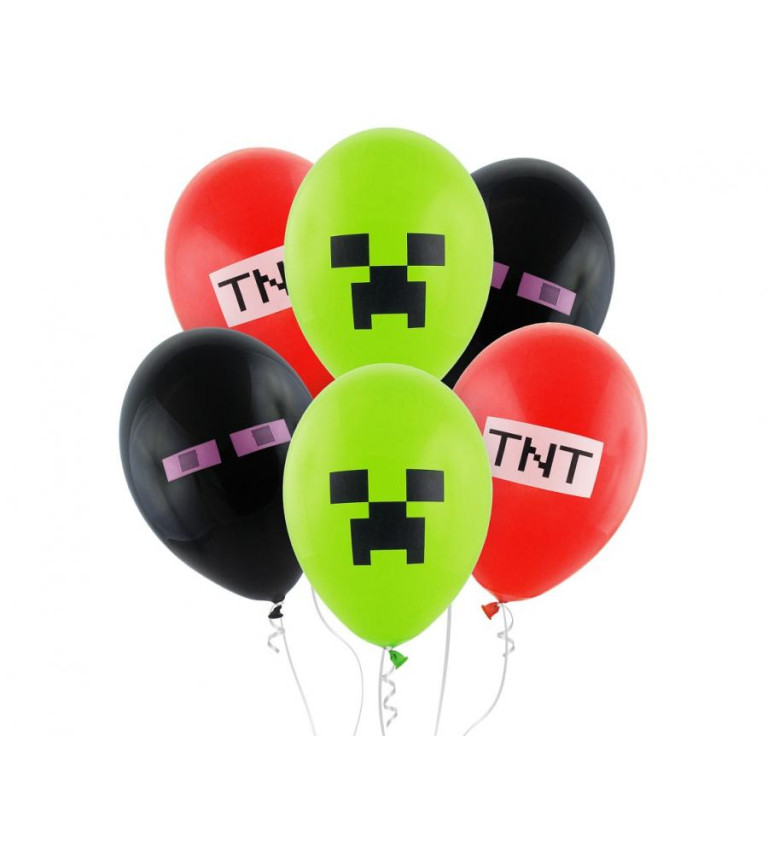 Súprava latexových balónikov: TNT Minecraft