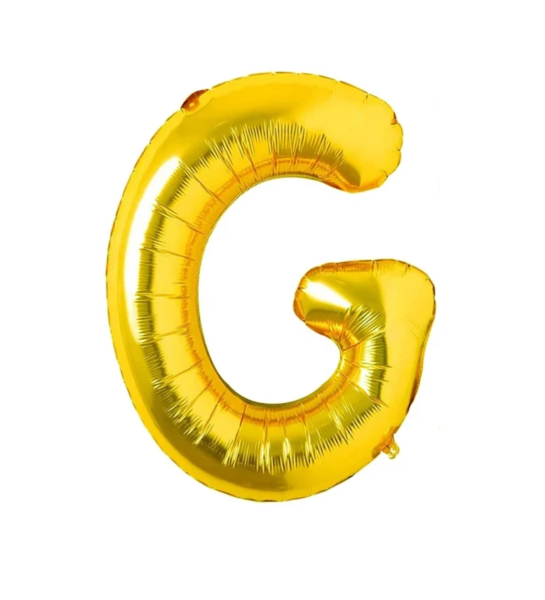 Zlatý fóliový balónik: písmeno G 80 cm